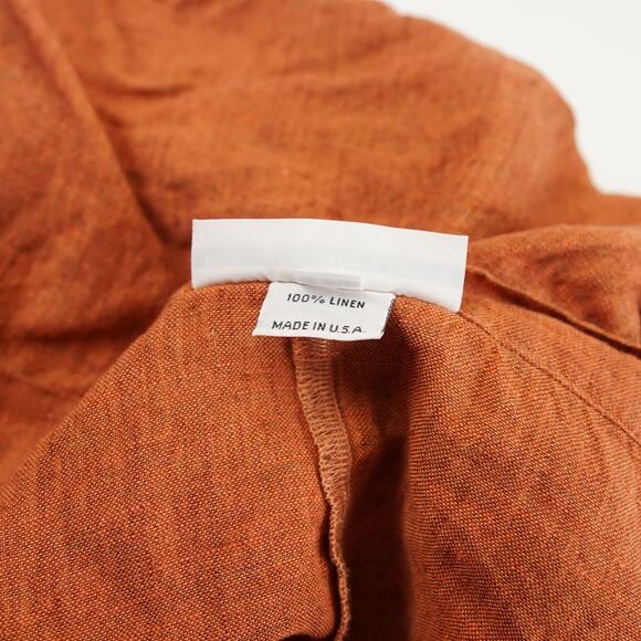 Bryn Walker Orange Linen Straight Leg Asymmetrical Wrap Pants Womens Sz L - Picture 11 of 13